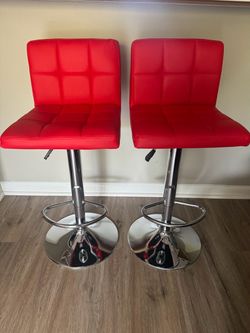 Brand new Red Faux Leather Adjustable Bar Stools Set of 2