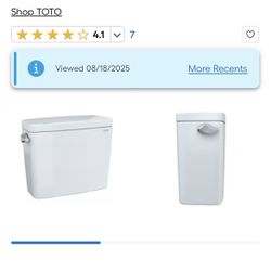 Toto Drake 1.6 Gpf Toilet Tank With Washlet+ Auto Qty: 1 Flush Compatibility, Cotton White -