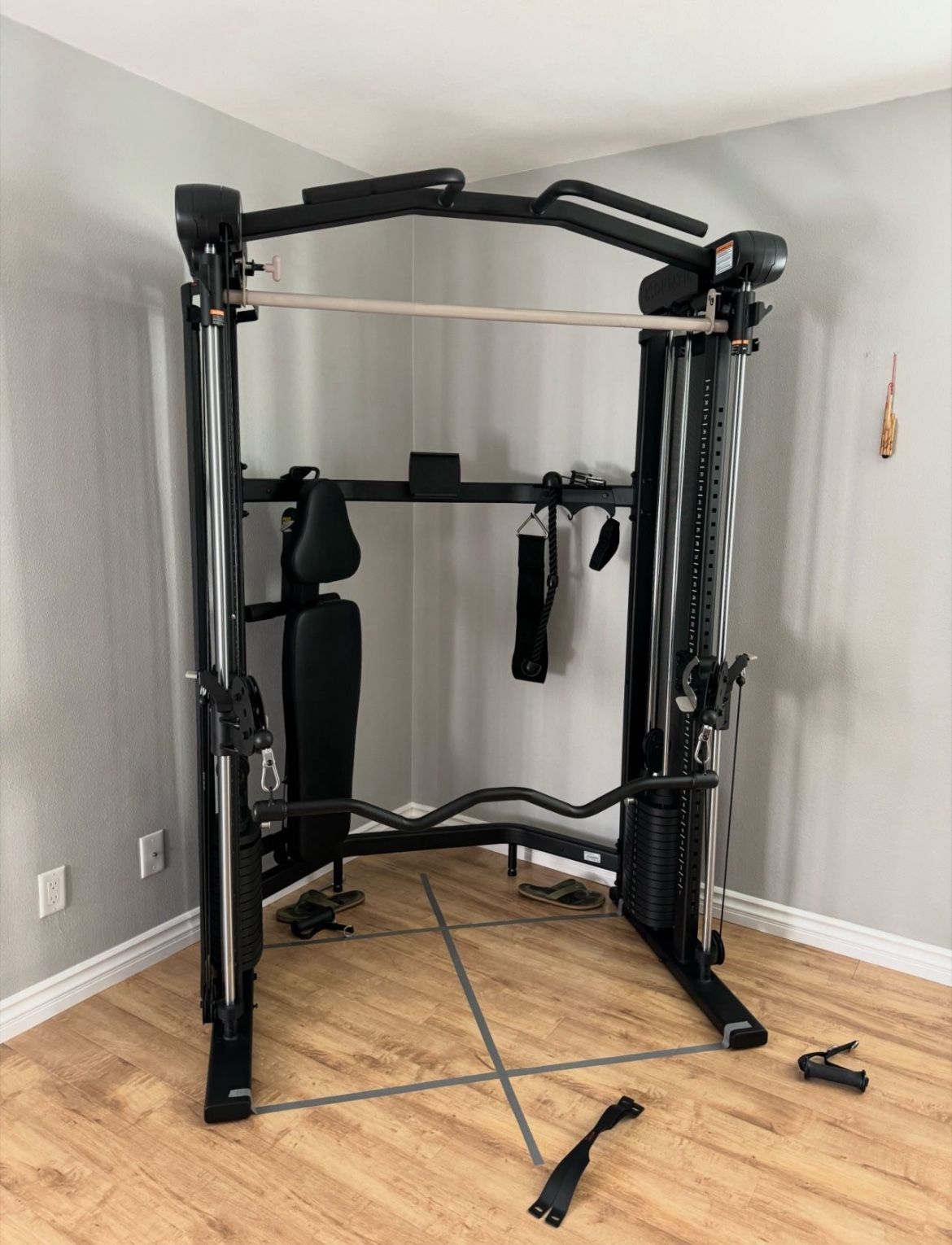 Centr 3 Home Gym Functional Trainer with Selectorized Smith Bar…. Home Gym Fitness….