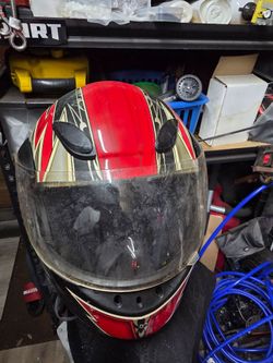 Full Face Motorcycle Helmet Red Black