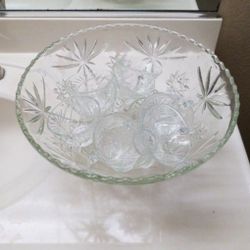 Glass Punch Bowl Set