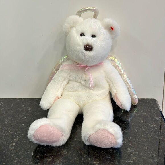 Vintage 1999 TY Halo the Angel Bear Plush Stuffed Animal the Original Be…