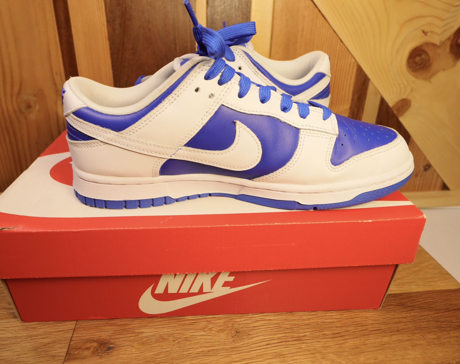Nike Dunk Low Retro 8.5 Men's Racer Blue Like New, Original Box
