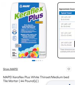 MAPEI Keraflex Plus White Tile Mortar 44 lb