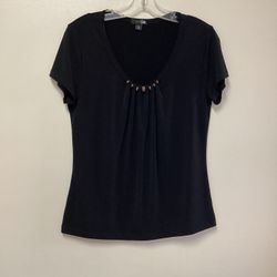 Women’s EAST 5th  Polyester/Spandex Black Short Sleeve Pullover Top… Size Medium