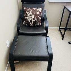Chair and foot stool with cushion