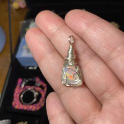 Ethiopian Opal Wrapped Pendant