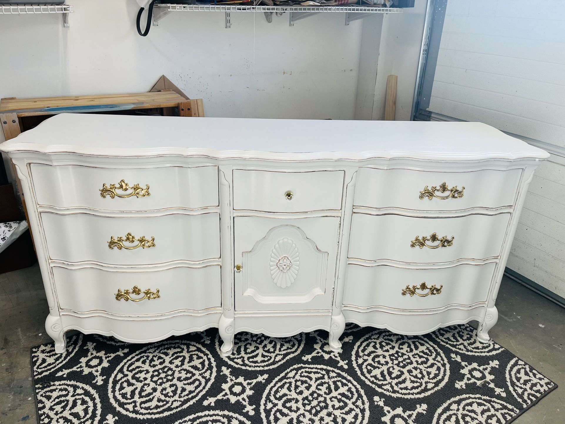 Large White Dresser, Solid Wood French Provincial