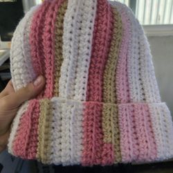 Handmade Crochet Ribbed Beanie Medium/Large