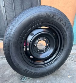 1 GOOD USED RIM & TIRE FOR SPARE TOYOTA TACOMA 17X7 1/2 6X5.5 245/70R17 GENERAL TIRE $25 PICKUP ONLY
