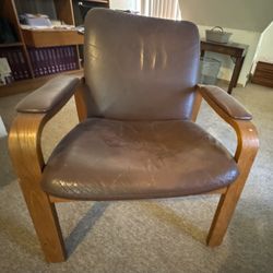 Two Ekornes mid century modern vintage  leather Scandinavian  teak lounge chairs
