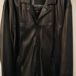 Black Leather Jacket _ Men XL