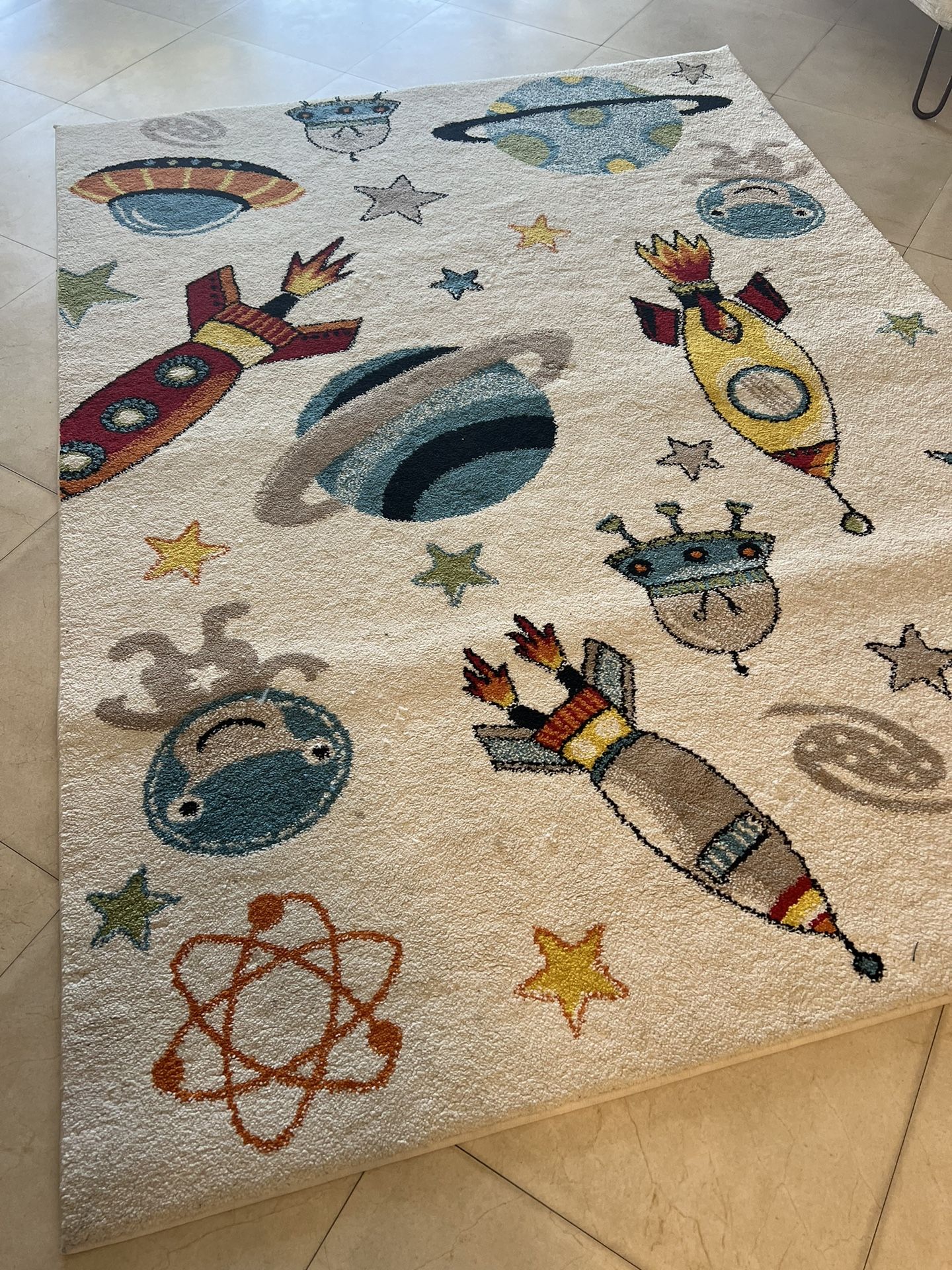 Annmarie Area Rug for Kids Bedroom Aliens in Outer Space Modern Décor Nursery Playroom Carpet Mat