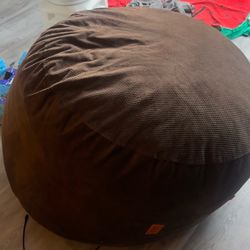 brown bean bag CordaRoy (convertible queen mattress)