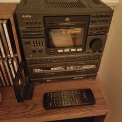 Small, Desk-size Stereo System.