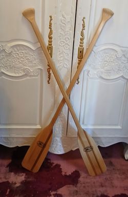 52 1/2" PAIR Beaver Brand Paddles & Oars. Vintage. Denver 80209