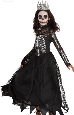 Amscan Undead Dreadful Princess Halloween Costume for Kids 12-14, with Dress and Crown