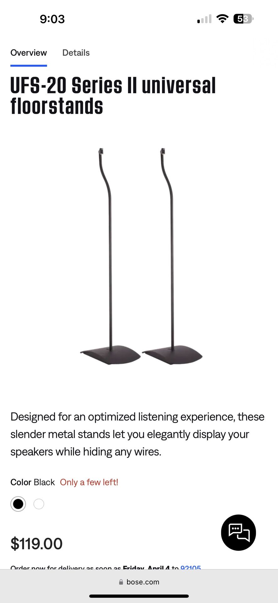 Bose UFS-20 Series II Universal Floor Stands
