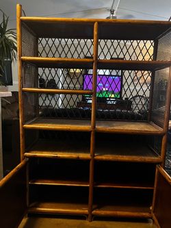Vintage bamboo bookshelf