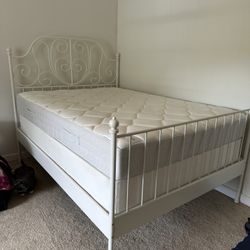 White Metal Full Bed Frame