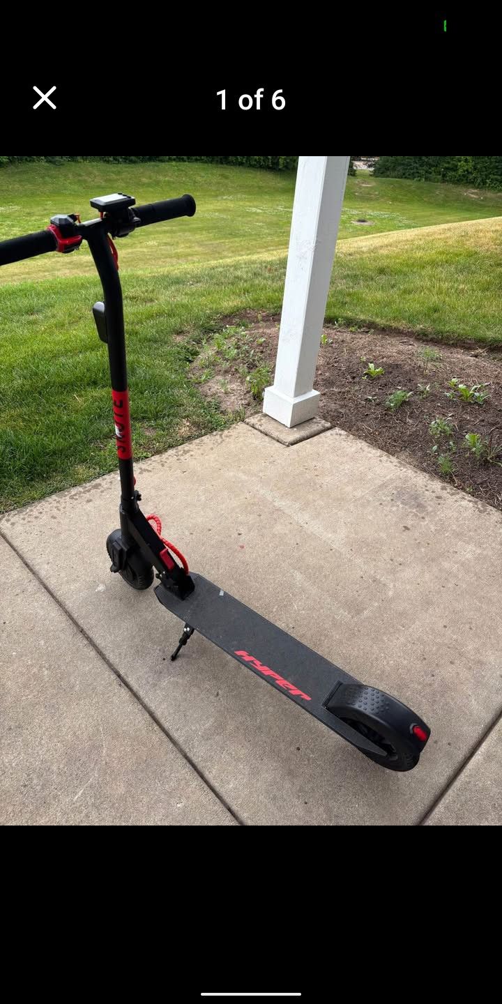 Hyper Skute Folding Electric Scooter 36 Volt Lithium Battery Powered Scooter - Black/Red: Aluminum F