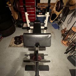 Weight Bench and Dumbbells 