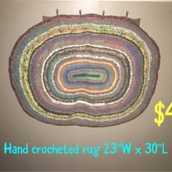 Multicolor Hand Crocheted Area Rug #3