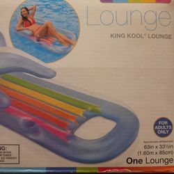 4th of July Intex King Kool Lounge Inflatable Swimming Pool Lounger with Headrest