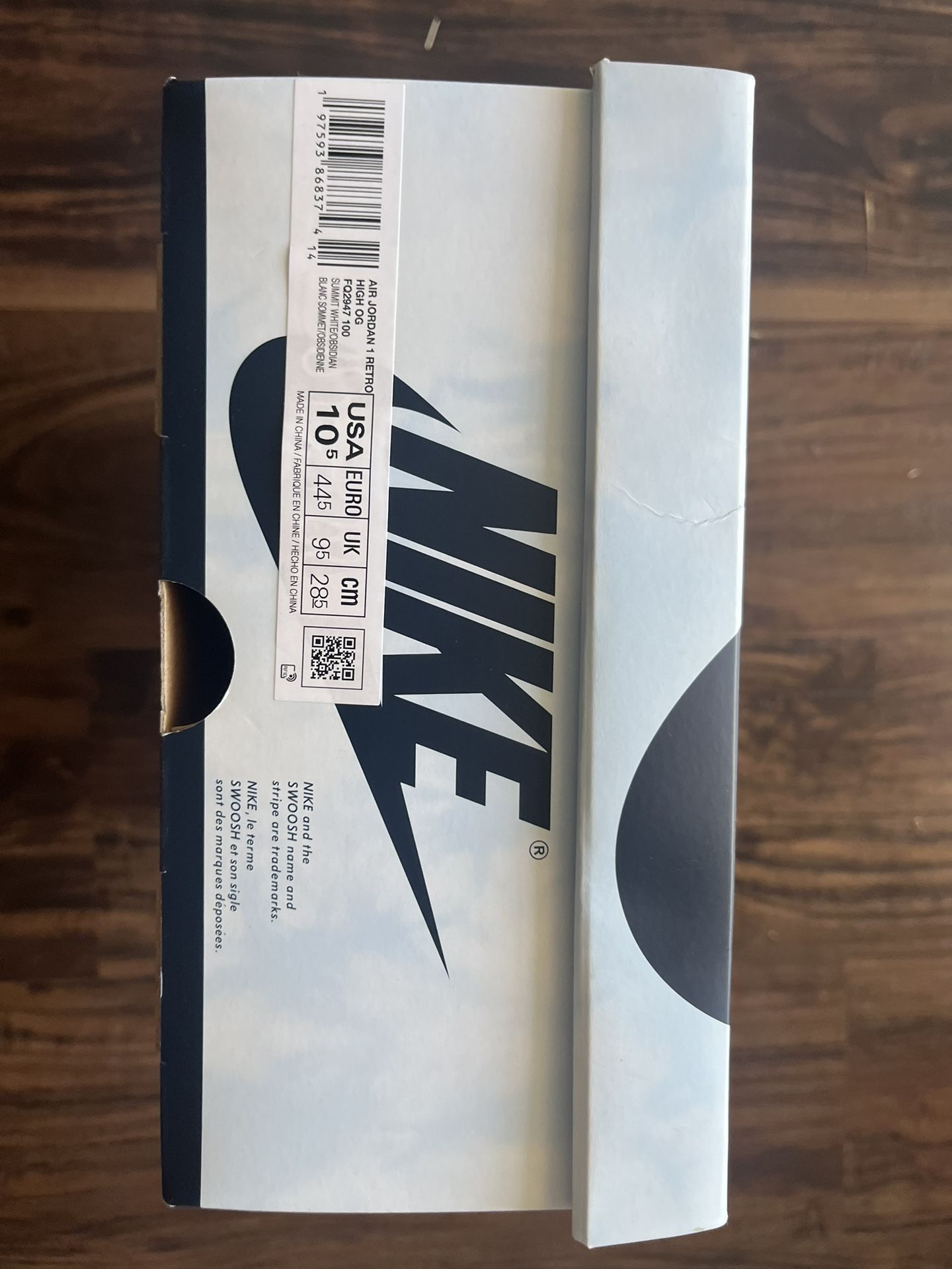 Blue Denim Jordan One High Size 10 1/2