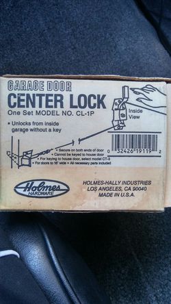 Garage door center lock