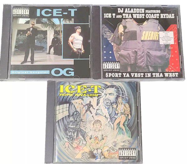 Ice-T 3 CD Lot O.G. $port Ya Vest In Tha West DJ Aladdin Home Invasion Rap
