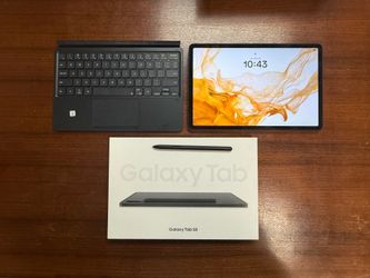 Samsung Galaxy Tab S8 with Keyboard Cover and 45W Charger