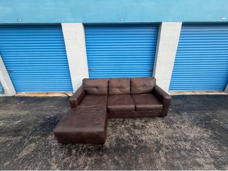 Brown sectional leather(free delivery)