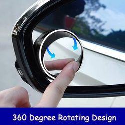 new 2Pcs Blind Spot Car Mirror, Side View Mirror Blindspot, 2.2" Convex Mirror Car 360 Degree Rotating Round Car Rearview Mirror Accessories with Vacu