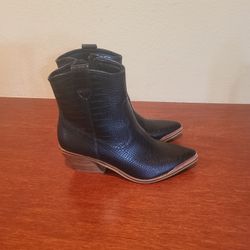 Black Croc Bootie