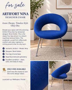 Designer Chair by René Holten – Artifort Nina - Royal Blue - Office / Accent Chair