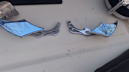 Set of Harley Side Flame Mirrors