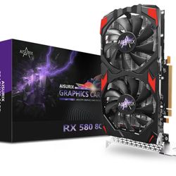 AISURIX Radeon Graphic Cards, 2048SP, Real 8GB, GDDR5, 256 Bit, Pc Gaming Radeon Video Card for AMD, 2XDP, HDMI, PCI Express 3.0 with Freeze Fan Stop 