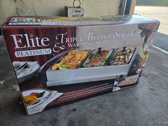 Triple Buffet Server & Warming Tray (Unopened Box)
