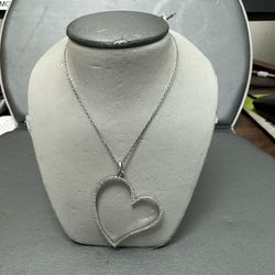 Diamond Heart Pendant Chain