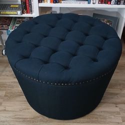 Better Homes and Gardens Round Tufted Storage Ottoman with Nailheads
