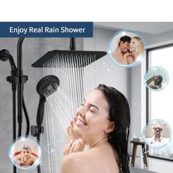 RAIN SHOWER HEAD WITH HANDHELD SHOWER COMBO