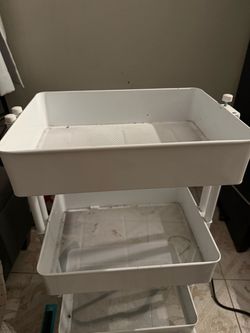White Multi-Tier Rolling Storage Cart