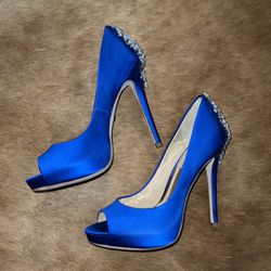 Blue Rhinestone Badgley Mischka Heels