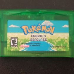 Pokemon Emerald Seaglass Custom ROM Hack Video Game Cartridge GBA Gameboy Advance 