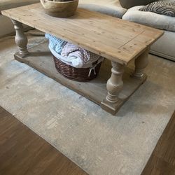 Wooden Coffee Table With Decoration 