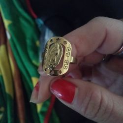 14 k gold  Plated Virgin Mary ring