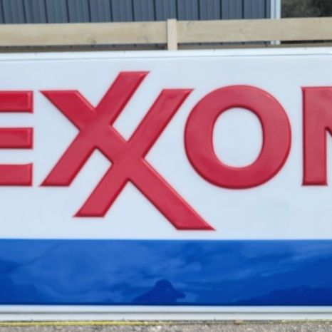 Vintage EXXON Gas Station Sign Embossed Plastic/Acrylic 11ft x 6ft