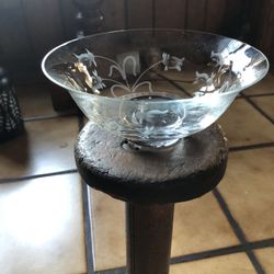 Retro Etched Glass Bowl