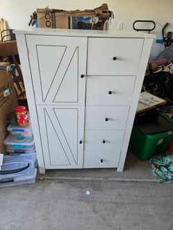 White dresser and night stand